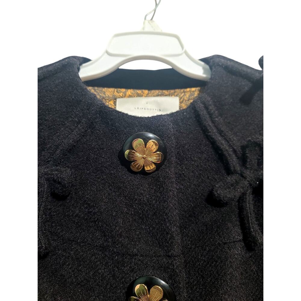 Anthropologie Leifsdottir Wool Peacoat Black Size 4 - Picture 3 of 6